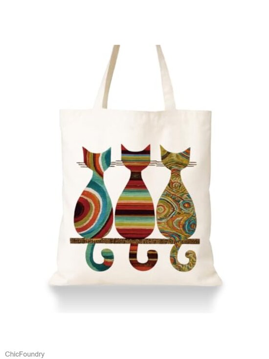 Handbags - Funny Animal Canvas Tote Bag Reusable Cute Shoulder Bag Shopping Travel Gym